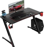 LED Gaming Desk,  Office PC Computer Desk with Mouse Pad, Gamer Tables Pro with USB Gaming Handle Rack