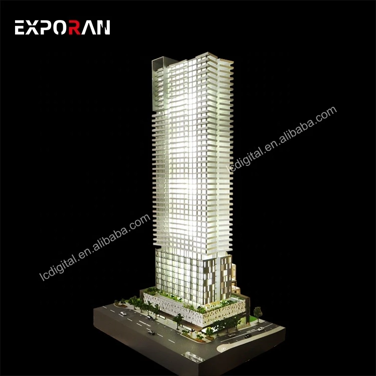 Led real estate for sale building model  high architecture