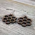 Import Lightweight Wood Earrings Wooden Jewelry Nature Inspired Earring hand painted with a geometric pattern from India