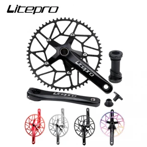 Litepro Folding Bike Hollow Integrated Crank Chainwheel Sprocket Central Shaft Bicycle Positive Negative Tooth Single Chainring