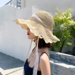 LTT1341 Fashion Woman Bucket Hat Female Beach Caps Hat Colorful Women Summer Sun Hat Custom Embroidery Logo Straw Cap