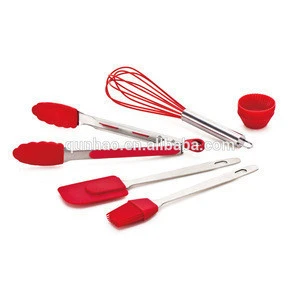 Lucky Red 5 Piece Kitchenware Baking Cooking Tools Silicone Kitchen Utensils Set