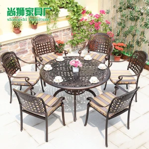 Luxury cast aluminum outdoor table dining Foshan die cast outdoor aluminum table