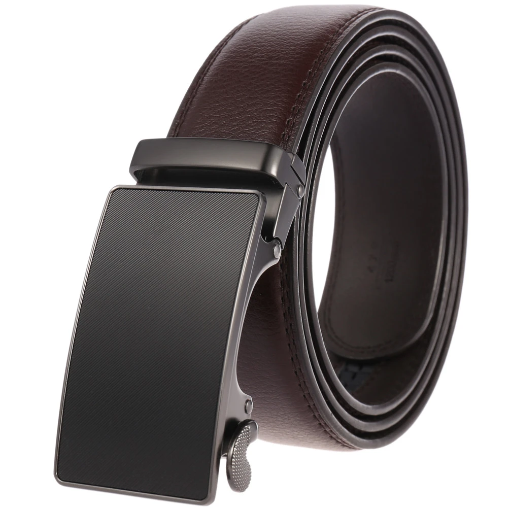 LY36-22165-1 Automatic Buckle Custom Men&#x27;s Leather Ratchet Belt