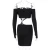 Import Lygens Off Shoulder Long Sleeve Sexy Women Bodycon Mini Hollow Out Dress Fashion Club Party Evening Elegant Ladies Clothing from China