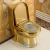 Import M-8012 Sanitary bathroom one piece gold plated toilet from China