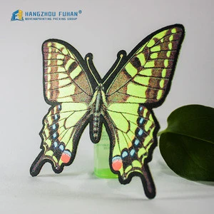 Machine Cut Woven Butterfly Patch with Iron-on Backing