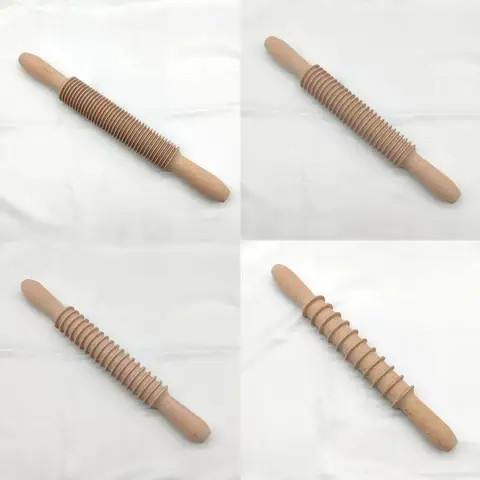 Manufacturer Wholesale Bread Baking Tools Dough Roller Wooden Beech Dumpling Rolling Pin Wooden Embossed Rolling Pin