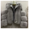 Manufacturer Winter Warm Thicken 100% Genuine Short Fox Fur Leather Coat