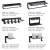 Import Matt black luxury wall mount bathroom accessories hotel towel rack shelf from China