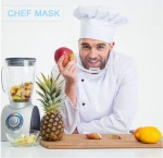 MAYSURE Anti-saliva Food Hygiene Plastic Transparent Face Mask with Shield for Food Services Hotels Restaurants