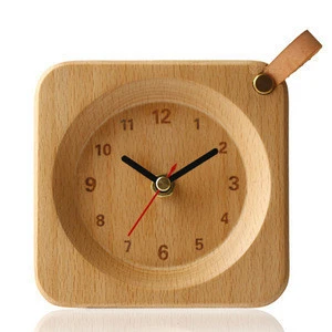 Mechanical wooden alarm clock luxurious real wood clock for Home decoration school