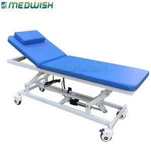 Medical furniture electric motor control height adjustable hospital patient treatment exam bed couch clinic examination tables