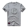 Mens Combed Cotton Round Neck T-shirts Short Sleeve Casual 3D Character Coin Embossed Printing T-shirt