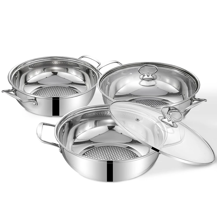 Metal stainless steel hot pot cooking food keep food warm hot pot