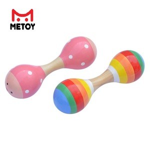 MeToy amazon hot selling wooden baby musical toys mini maracas