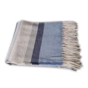 Mexican Blanket Wool Throw and Blanket Striped Merino Wool Blanket
