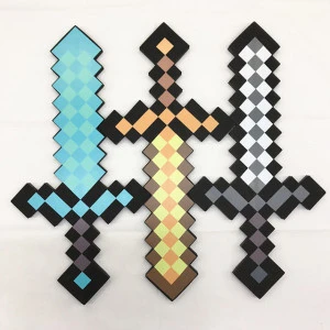 Mine Craft Toy Building Block Model Diamond Foam Sword Axe Shovel Pickaxe Official Game Peripheral Weapon Props