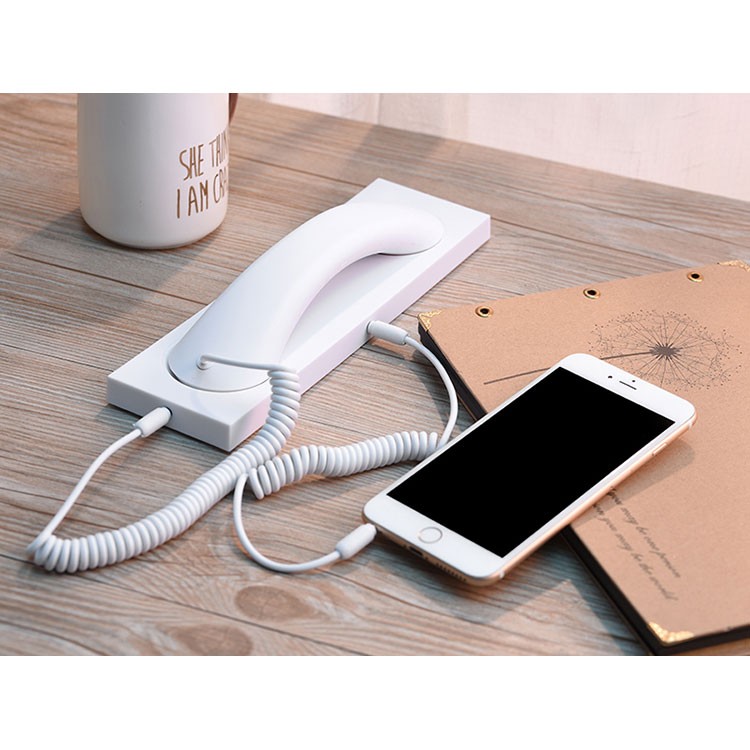 Mobile phone headset receiver for desk mobile phone receiver