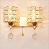 Modern Gold Silvery Crystal Decorative Wall Lamps For Indoor Bedroom Hotel