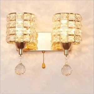 Modern Gold Silvery Crystal Decorative Wall Lamps For Indoor Bedroom Hotel