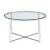 Import Modern round coffee accent table living room glass chrome glass coffee table from China
