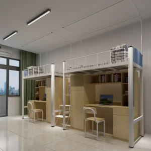 Modern School Furniture Dormitory Steel Combination Beds Luxury Style Loft Bunk Beds