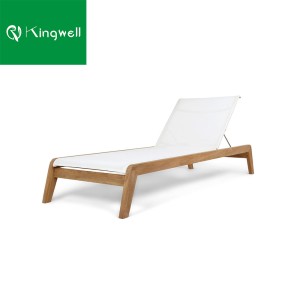 Morden Swimming Pool Chair Sun Lounger Wooden Beach Chair Padded Chaise Lounger for Outdoor Furniture