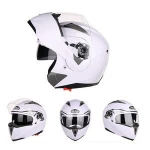 Motorcycle Helmet Flip Up Unveiled Headpiece With Double Lens Electric Bike Anti-Fog All Seasons Helmet Exquisite Design