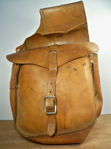 motorcycle saddle bag/ original leather bag