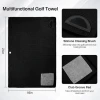Multi-purpose 2 in 1 brush waffle golf towel with custom dirt scrub side for club groove cleaning