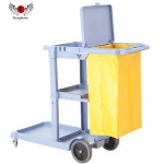 Multi-purpose hotel maid cleaning plastic Trolley Janitor Cart hospital cleaning cart