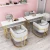 Import Nail salon set metal long tables vanity makeup marble manicure furniture set nail table from China