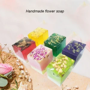 Natural flower handmade soap your own logo rose flowers soap