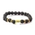 Import natural stone beads jewelry lava volcanic custom logo lion bracelet men from China