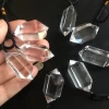Nature double point necklace clear quartz crystal Pendant