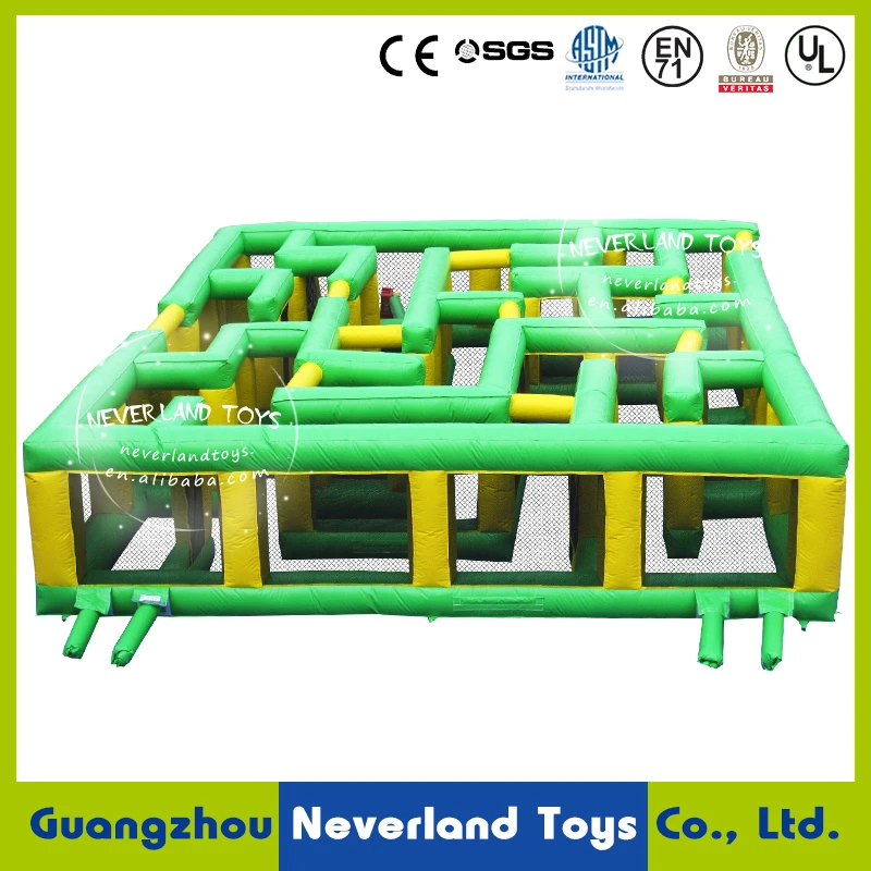 NEVERLAND TOYS Green Inflatable Maze Outdoor Inflatable Sports Game Popular Inflatable Obstacle Hot Sale