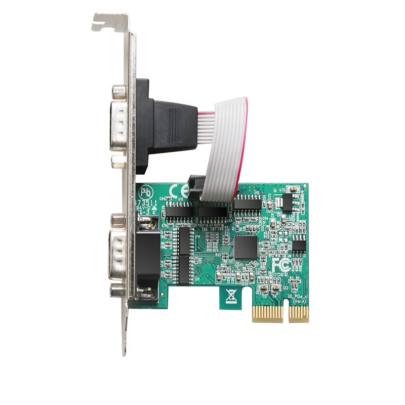 New Arrival ASIX AX99100B Chip PCIe 2 Serial port Add on Card RS232 Printer port PCIe PCI-e Expansion Card