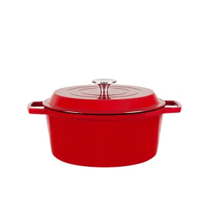 New Cookware Set Red Color Nonstick Cast Iron Cookware Set