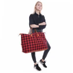 New design cheapest might Buffalo Check Tote Weekender Bag Purse - handbags for cute women