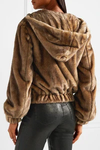 New Fall and Winter Clothes Hot Sale faux Fur Jacket Bomber Jacket Women Custom Full Face Zip Hoodie 100% Modacrylic Fiber Women