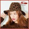 New Fashion Ladies And Womens Pop Leopard Print Wool Felt Fedora Hats