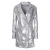 Import New Fashion Long Sleeve Silver Double Breasted Sequin Mini Blazer Dress Women from China