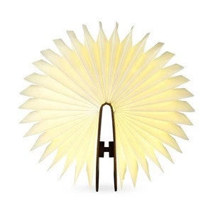 New Gift Items Led Mini Wooden Light Magnetic Rechargeable Speaker Foldable Book Lamp