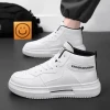 New high-top shoes for mens versatile white  thick soled sports and leisure board shoes running and sports shoes