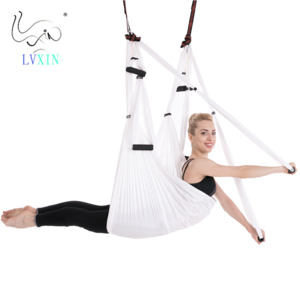 NEW indoor sports  Very High quality Aerial Yoga hammock with 6 Handles strap