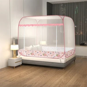 New installation free Mongolian yurt mosquito net square top foldable, reinforced, thickened and encrypted