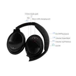 New Metal Headband Stereo Wireless Bluetooth Earphone and Headphone