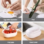 New Multifunctional Rotate Vegetable Cutter With Drain Basket 11 In 1 Kitchen Colander Veggie Fruit Grater Slicer