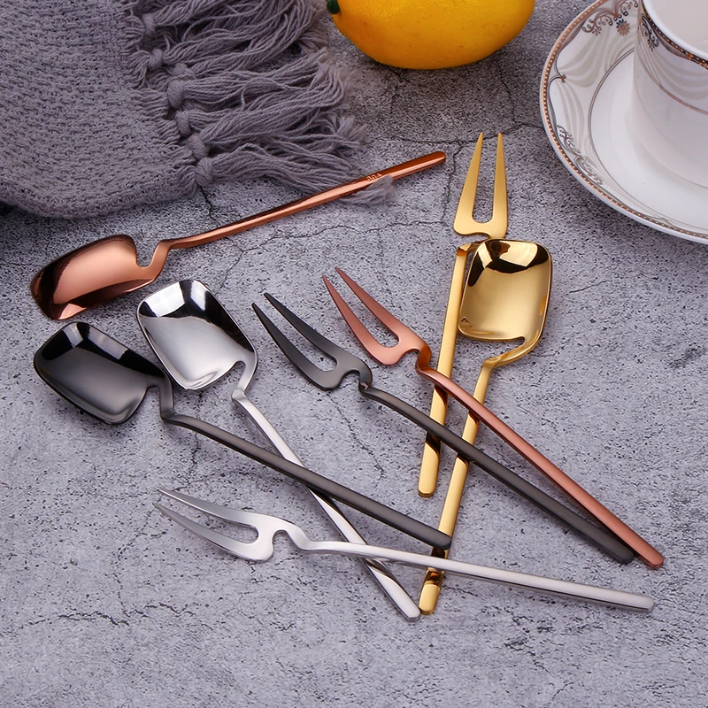 New ready stock SUS SS 304 Food Grade Stainless Steel Hanging Fork Spoon Cutlery Set